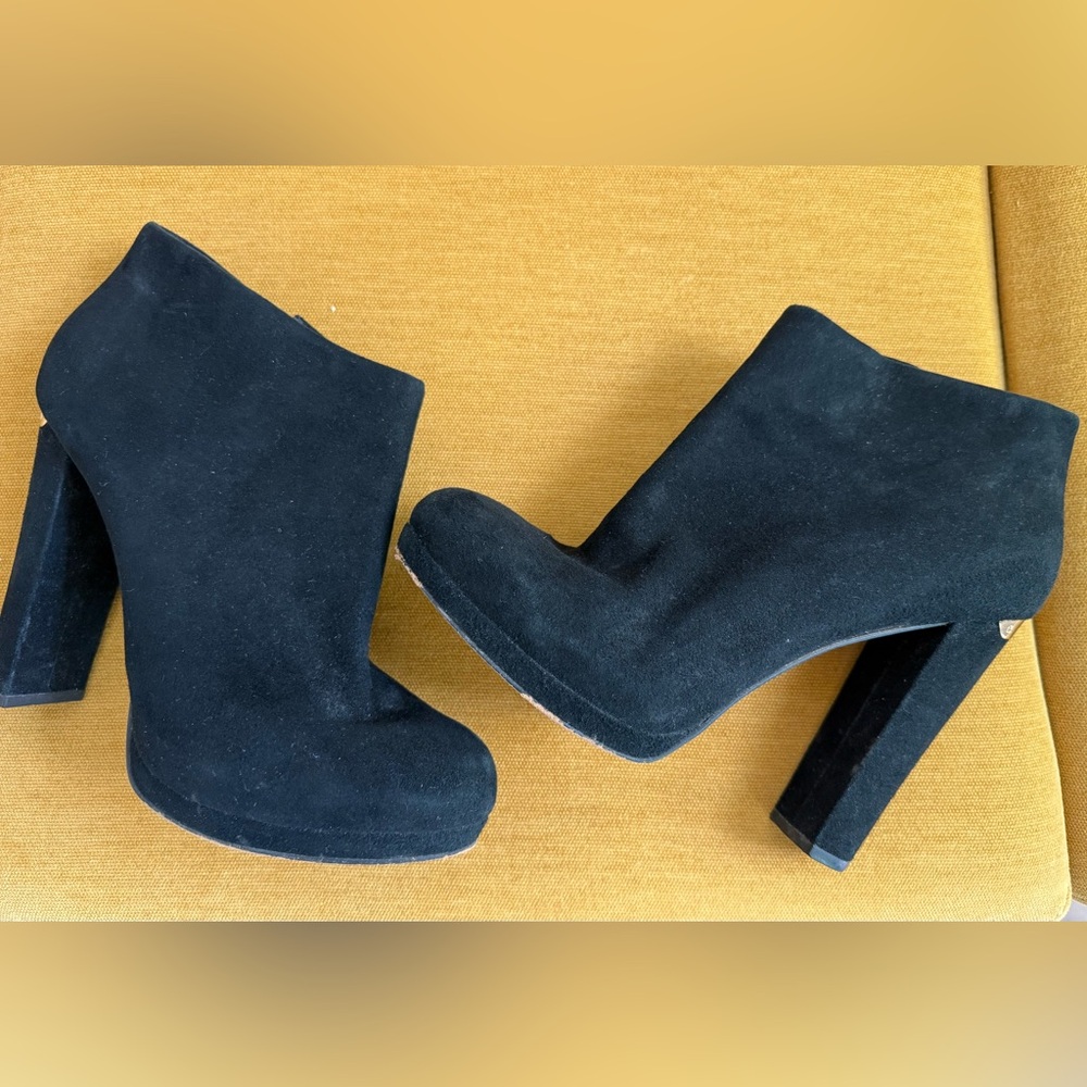 Michael Kors Black Ankle Booties with Chunky Heel